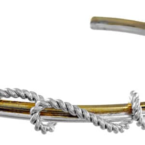 Sterling silver and 22K gold vermeil cuff bracelet. This fun style is a part of the Michou collection. 