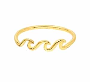 14K Yellow gold lady's ring with wave design, size 7.