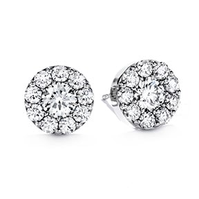18K White gold Hearts On Fire Fulfillment Stud Earrings, 0.54 total carat weight, I/J, VS-SI.