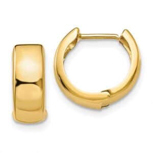 14K Yellow gold hinged hoops