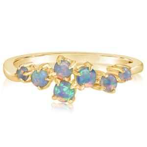 14K Yellow gold lady's ring set with 0.30 total carat weight Australian Opals.