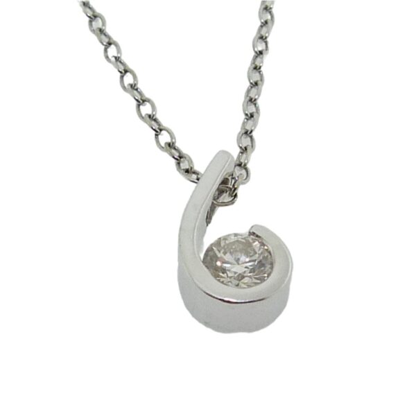 18K White gold Hearts On Fire Whisper pendant (discontinued style) set with a 0.25ct H, SI1 Hearts On Fire diamond.