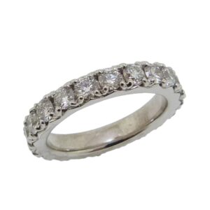 18K White gold lady's eternity band claw set with 21 lab grown diamonds, 2.23 carat total weight, E/F, VS.