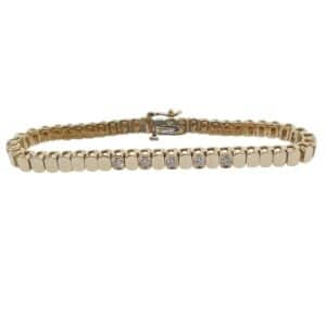 14K Yellow gold add a diamond bracelet pave set with 5 Hearts On Fire diamonds, 0.308 total carat weight, G/H, VS-SI.