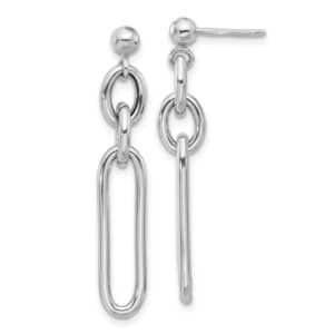 Sterling silver paperclip dangle earrings