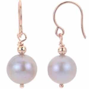 14k rose gold lavender freshwater pearl earrings