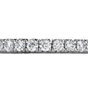 18K White gold Acclaim band by Hearts On Fire claw set with 18 ideal, round brilliant cut Hearts On Fire diamonds, 0.38 total carat weight, I/J, VS-SI.
