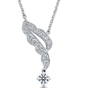 18K White gold "Lorelei Ribbon Pendant" 18" necklace by Hearts On Fire set with G-H, VS-SI ideal, round brilliant cut diamonds by Hearts On Fire totaling 0.62 carats. Available in 18K white, yellow or rose gold.