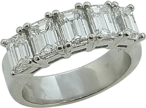 Emerald Cut Diamond Wedding Anniversary Ring