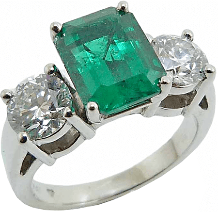 Large Emerald And Diamond Ring