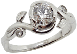 Floral Bezel Set Diamond Ring