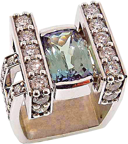Rainbow Tanzanite And Hearts On Fire™ Diamond Ring