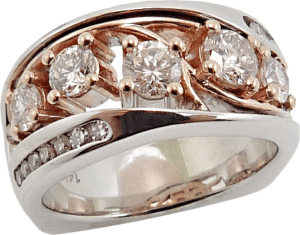 Rose and White Gold Band