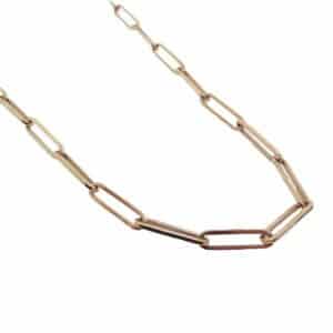 14K Rose gold lady's 32" paperclip chain.