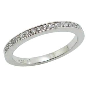 Platinum lady's wedding band pave set with twenty-two round brilliant cut natural diamonds, 0.181 total carat weight, G/H, SI1-2.