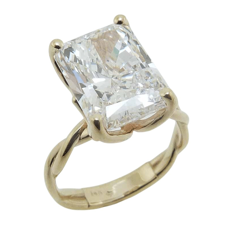 6 Carat Lab-grown Diamond In A Custom Designed Braided Shank And Tulip Style Center Head