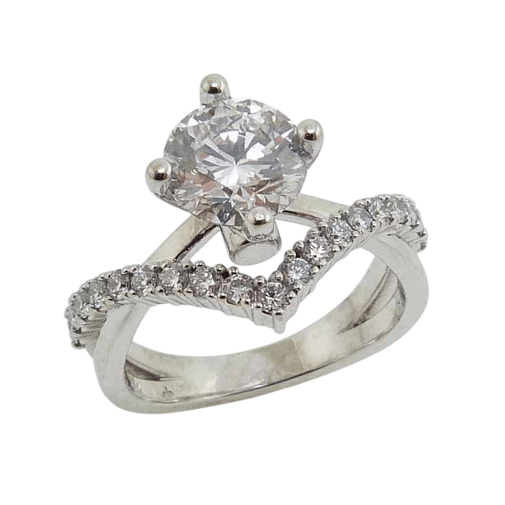 Custom Ring With Urn Under Center Diamond