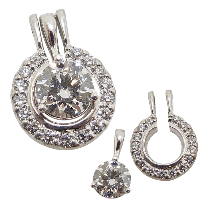 Diamonds Solitaire Halo Jacket Pendant