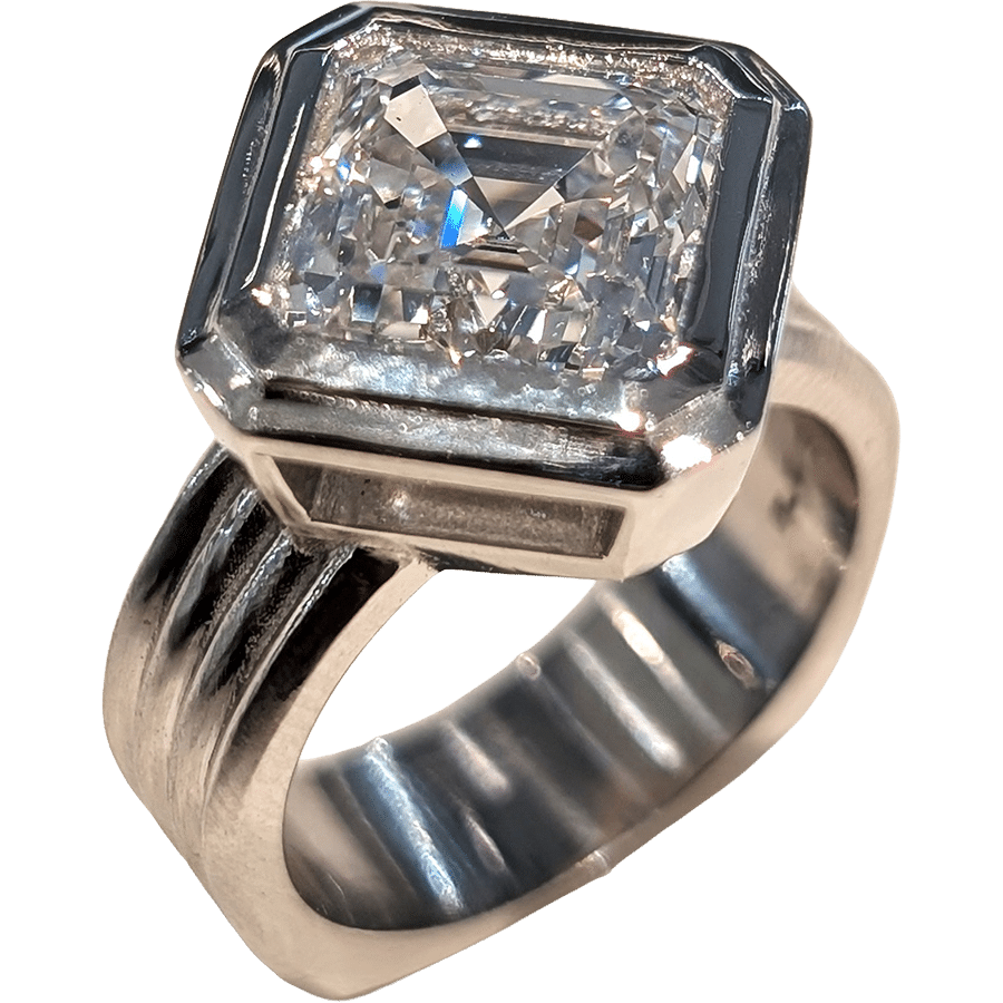 Lab-grown Ascher Diamond Custom Design Engagement Ring