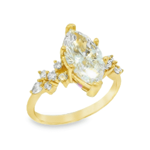 Marquise Cut and Scattered Diamonds Custom Design Ring