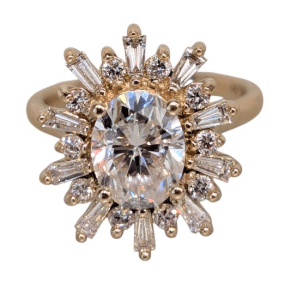 Oval Diamond Halo Rose Gold Custom Ring