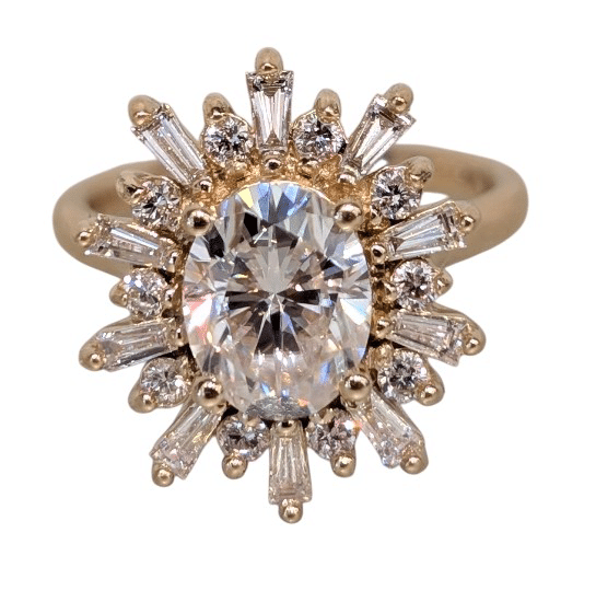 Oval Diamond Halo Rose Gold Custom Ring