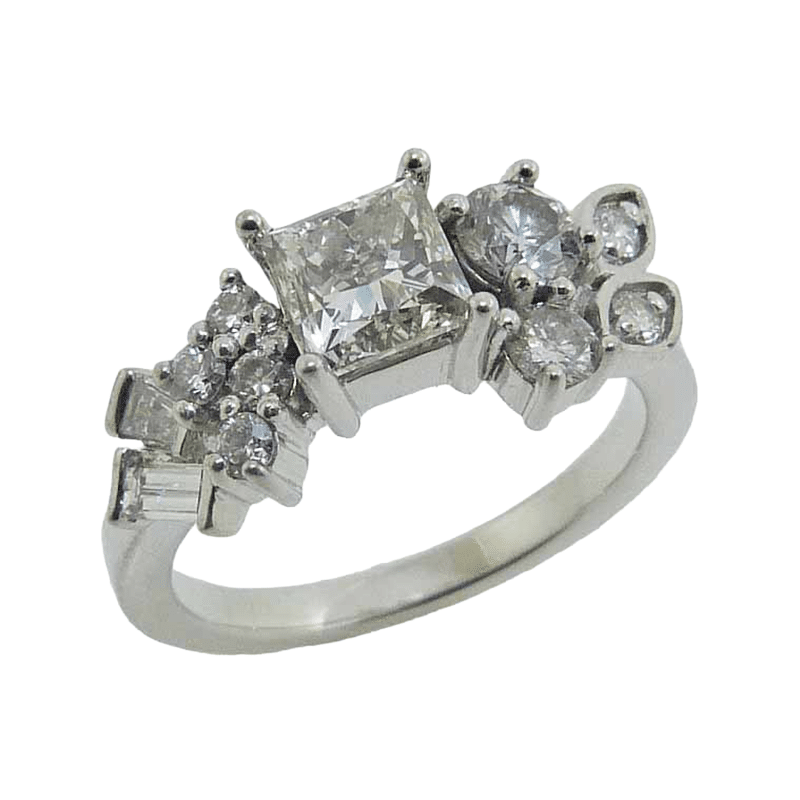 Scattered Diamonds Custom Design Ring