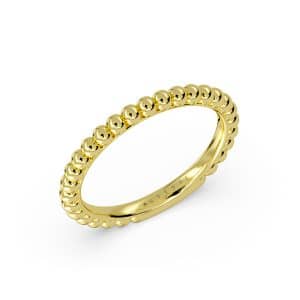 14K Yellow gold Sylvie Jewelry beaded 2.1mm band.