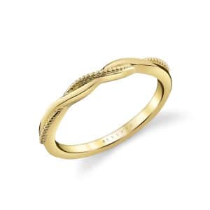 14K Yellow gold Sylvie Jewelry milgrain twist lady's band.