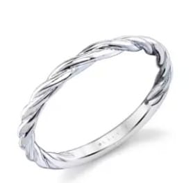 14K White gold Sylvie Jewelry twisted lady's band. 