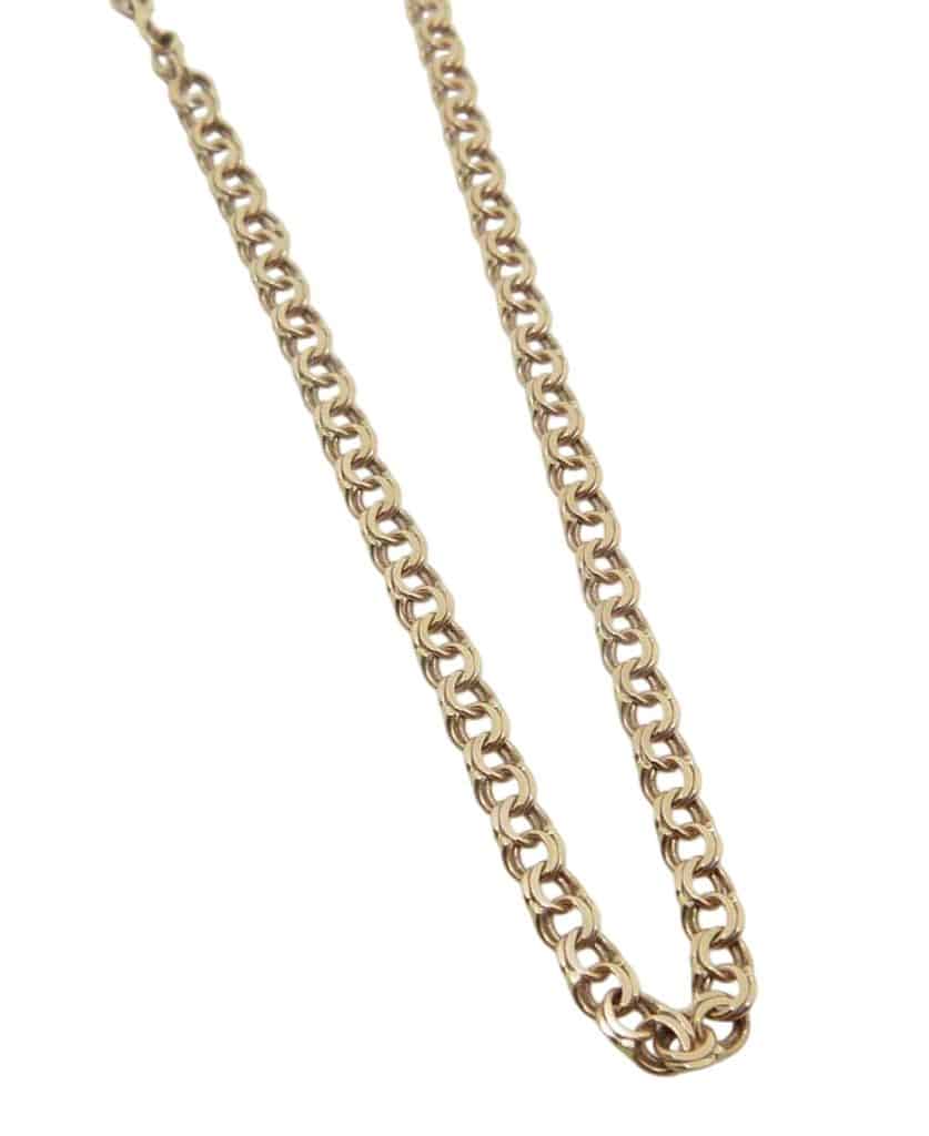 Estate jewellery - 14K rose gold European lady's 17" fancy chain.