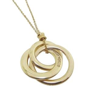 Estate item - 18" Tiffany & Co three interlocking open circles pendant on chain.