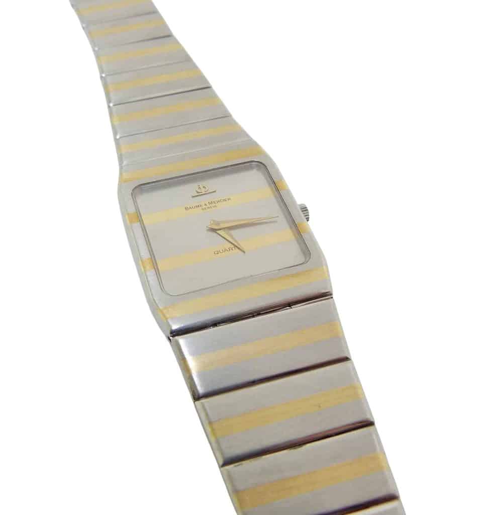 Estate item - Baum & Mercier "Monte Carlo" men's watch with 18K yellow gold inlay from 1980's in very good condition.