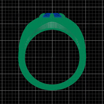 computer rendering through finger view of Sculpted Yellow Gold Oval Diamond Solitaire Ring
