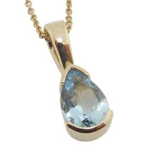 Yellow Gold Aquamarine Pendant